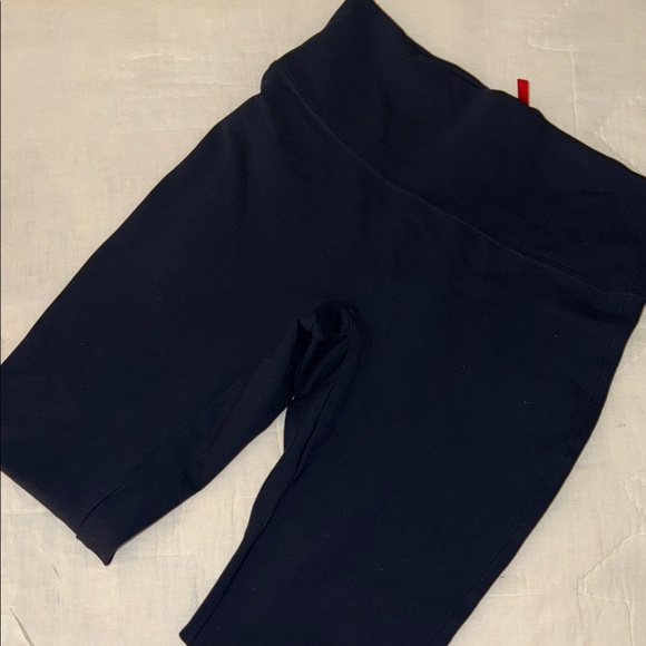 SPANX Ankle Length Ponte Navy Blue Leggings Split Hem 20262T - Picture 3 of 5